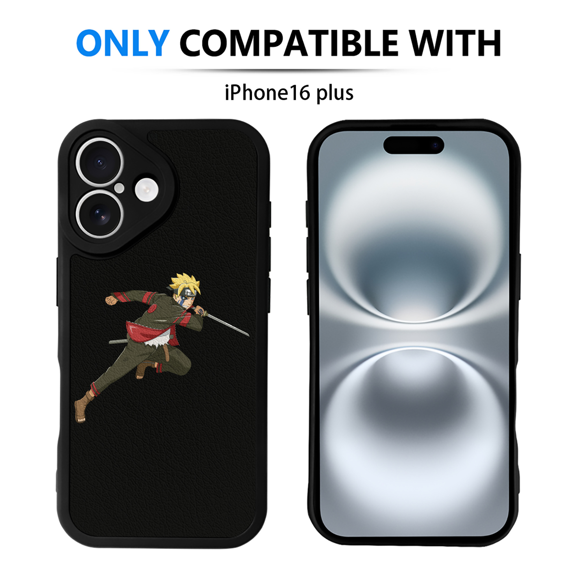 （画像用） NARUTO -ナルト- うずまき ボルト Uzumaki Boruto 【iPhone 16シリーズ対応】シリコンスマホケース（レザー調） 材質：シリコン
